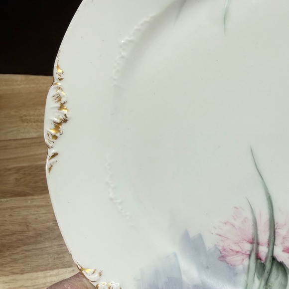 Antique Haviland Limoges CFH GDM France Hand Painted Floral Plate - Picture 3 of 8